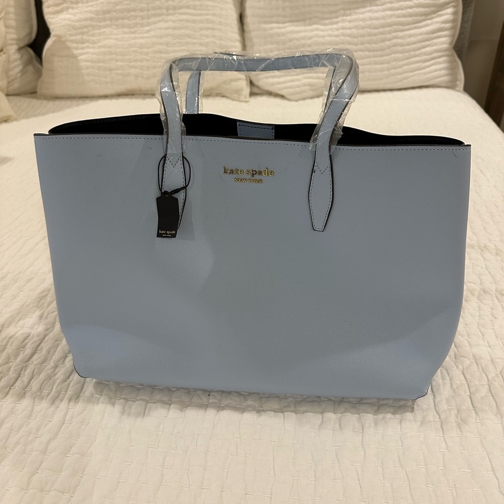 NWT Kate Spade Light Blue Structured Tote with Luxurious Leather